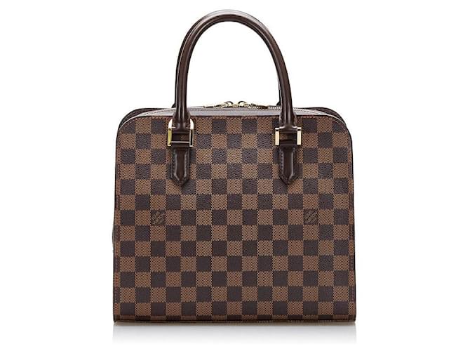 LOUIS VUITTON Triana Damier Ebene Satchel Bag Brown