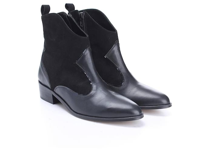 Carel Ankle Boots Black Leather  ref.782674