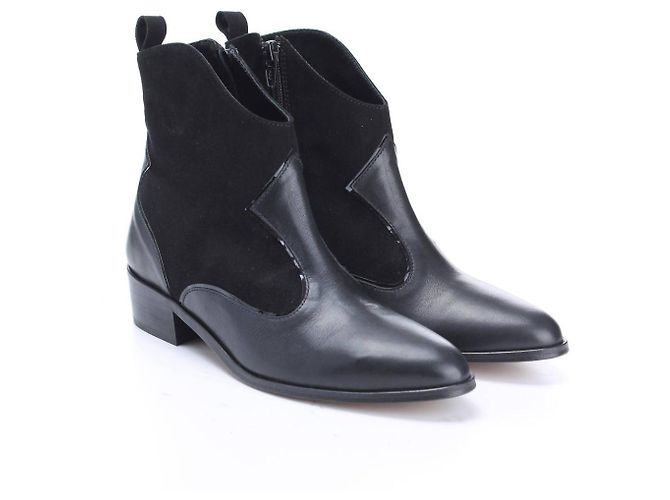 Botines Carel Carol de piel negra Negro