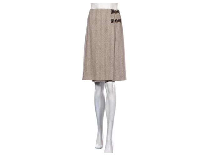 Falda de lana beige Loro Piana