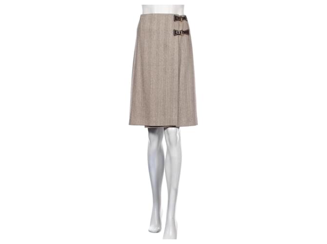 Loro Piana Skirts Beige Wool  ref.782675