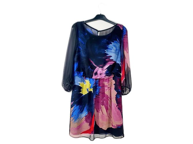 Vestido midi de seda Tibi Multicolor