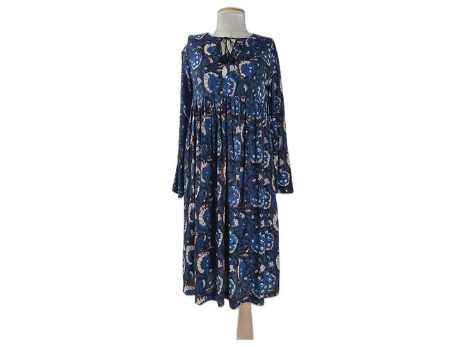 Vestido midi azul Antik Batik de viscosa Multicolor