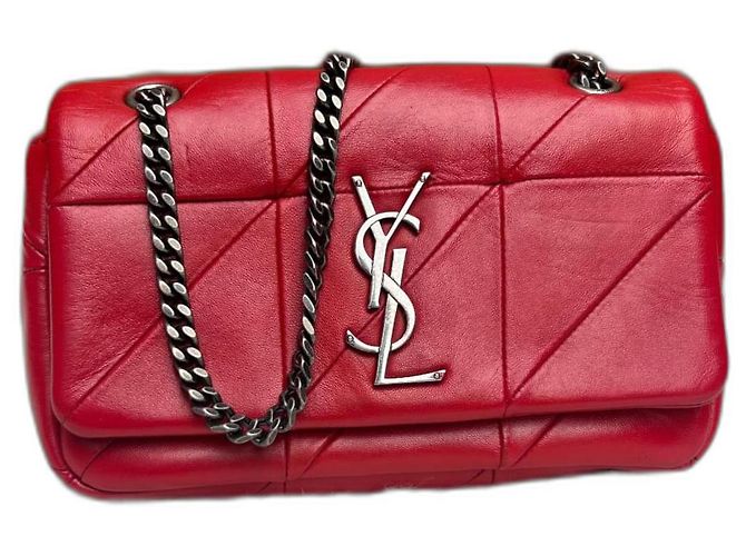 Bolso de mano Yves Saint Laurent rojo de algodón Roja
