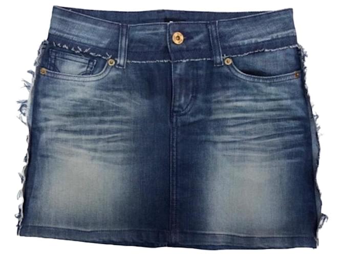 Minigonna in jeans Dolce & Gabbana 36 (24) Denim blu Cotone  ref.782783
