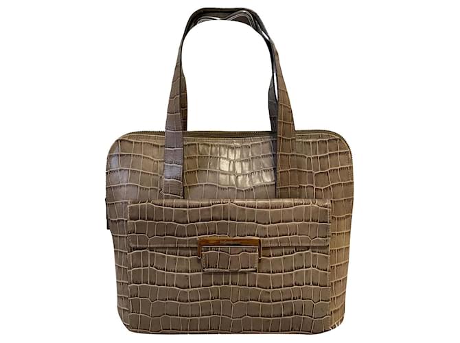 Yves Saint Laurent Handbags Beige Exotic leather  ref.783394