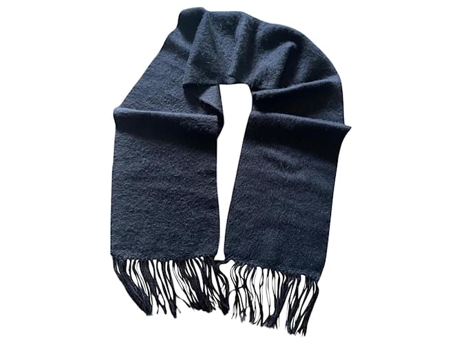 Autre Marque Long black alpaca scarf 25 x 200 cm  ref.783474