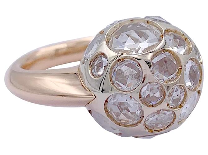 Pomellato ring, "Harem", gold and rock crystal. Pink gold  ref.783479