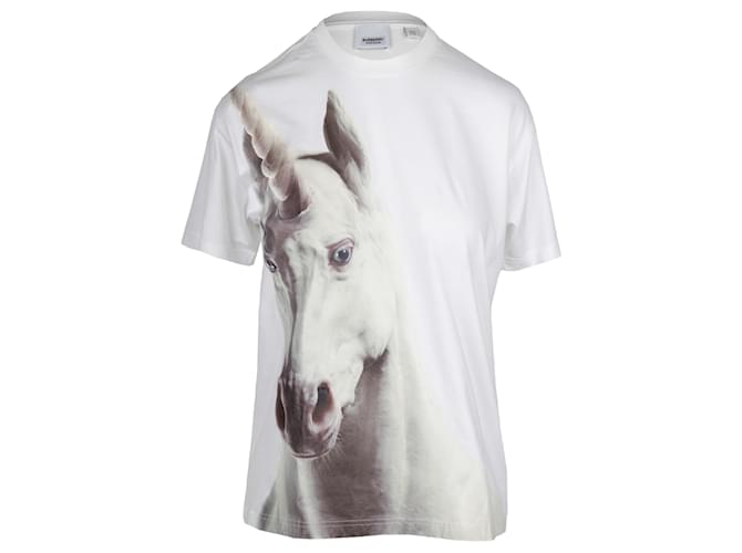 Camiseta Unicornio Burberry Blanco Algodón  ref.783552