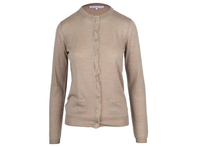 Paul & Joe Sister Cardigan mit Seidenbesatz Beige