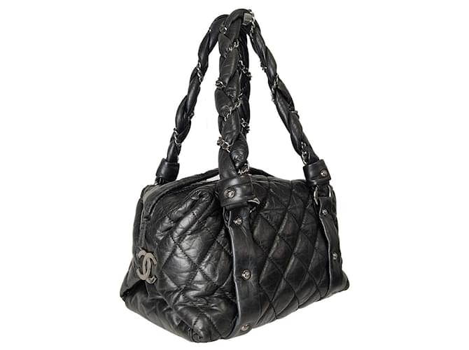 Chanel Lady Braid Bowler Bag Quilted Distressed Lambskin Small at