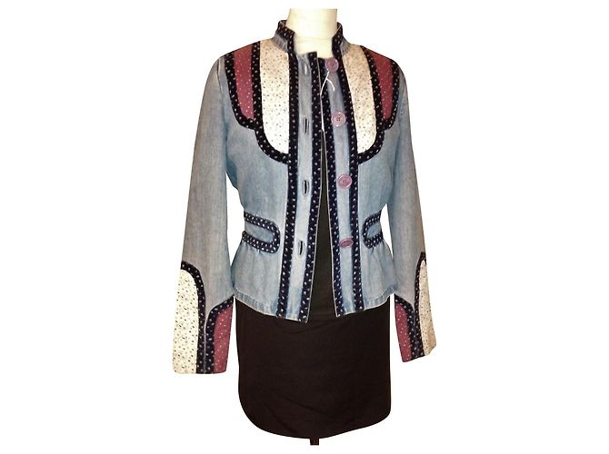 JAQUETA FOLK MARC JACOBS COM CORAÇÃO E ESTRELAS INSERTOS T 4 OU T 36/38 Multicor