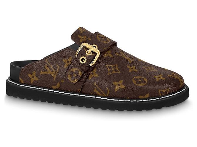 Louis Vuitton Tamancos aconchegantes e confortáveis LV Marrom
