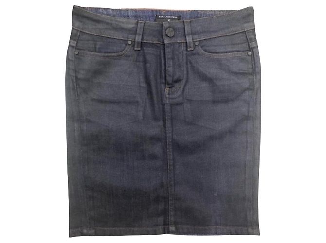 Karl Lagerfeld Gonna Karl Lagarfeld 36 (S) cotone spalmato blu navy