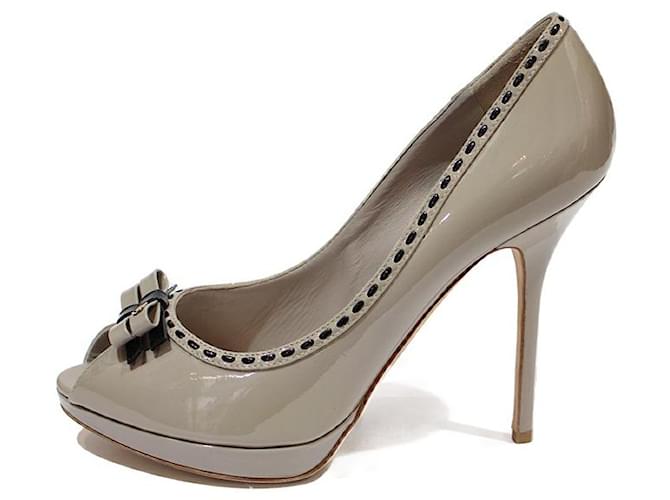 Dior Heels Taupe Patent leather  ref.783753