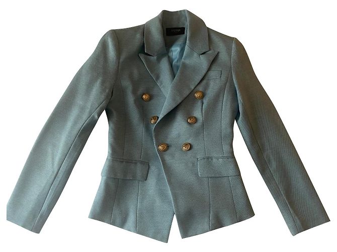 Balmain Silk Jacket Blue
