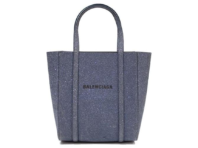 Balenciaga Borse Argento Blu Pelle  ref.784138