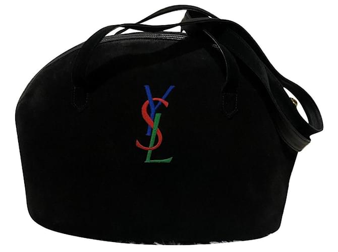 Yves Saint Laurent Handbags Black Suede Nubuck  ref.784187
