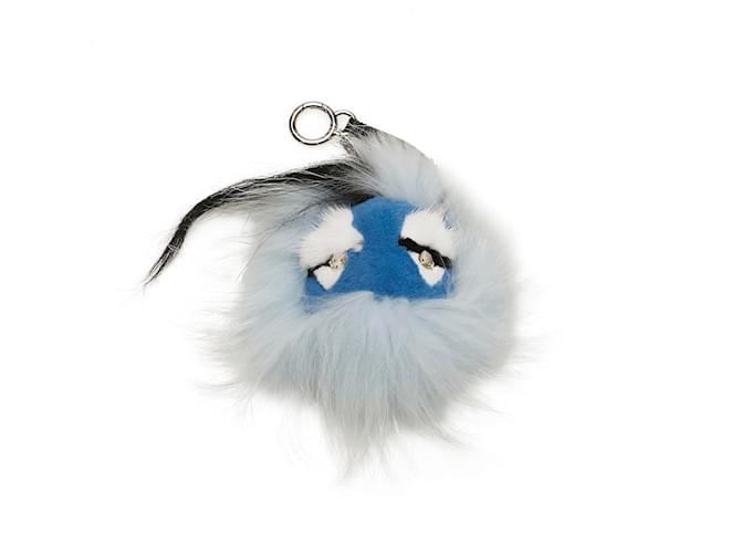 Fendi Blue Monster Key Chain Light blue Fur  ref.784196