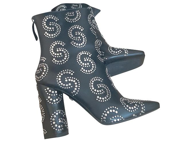 Botines de piel negra Roberto Cavalli Negro