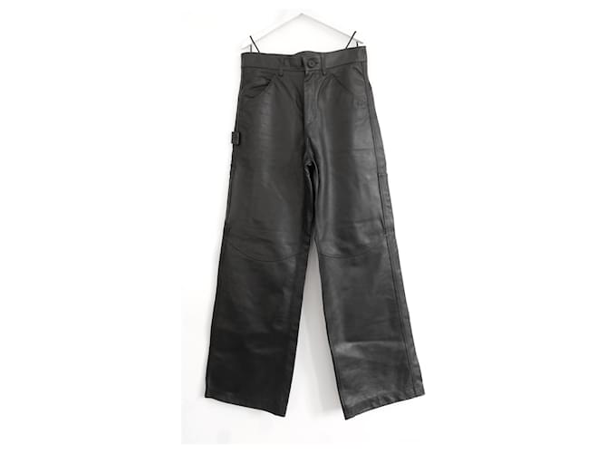 Petar Petrov Black Leather Cargo Pants  ref.784312