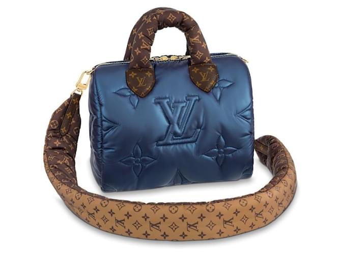 Louis Vuitton LV Speedy 25 sac porté épaule bleu oreiller