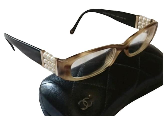 Lunette Chanel Collector Perle Brown Beige Pearl  ref.784357
