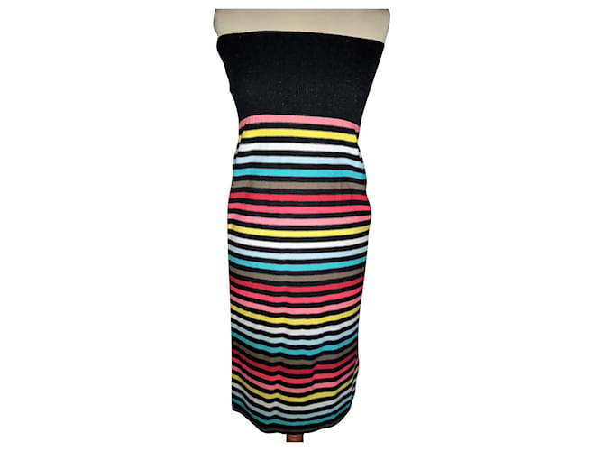 SONIA RYKIEL DRESS BUSTIER DRESS SKIRT 2 IN 1 BAYADERE T 36/38 Multiple colors Cotton  ref.784365