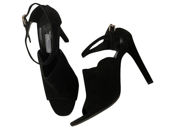 Prada Talons Suede Noir  ref.784387