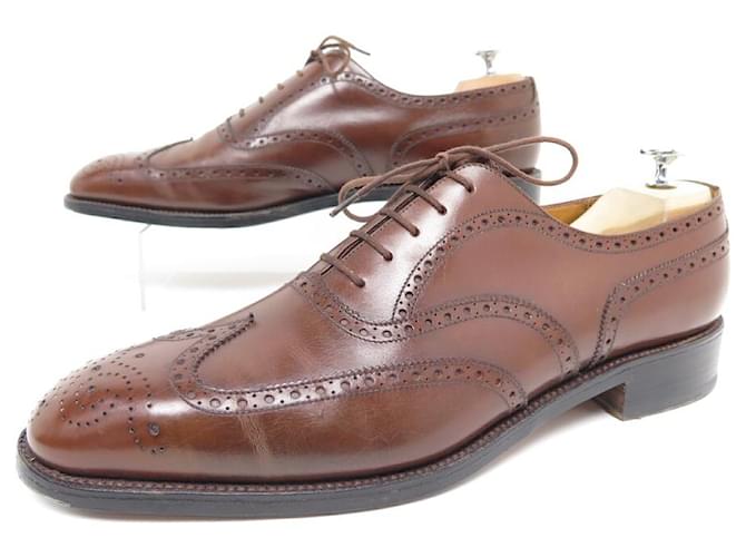 ZAPATOS JM WESTON 376 RICHELIEU BOUT FLORAL 11.5do 45.5 zapatos de cuero marrón Castaño  ref.784814