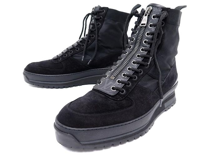 NEW LOUIS VUITTON HARLEM ANKLE BOOT SHOES 41 MONOGRAM SUEDE ANKLE BOOTS Black