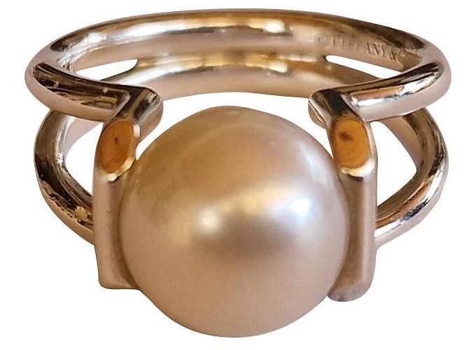 Tiffany & Co Hardware da città in argento e perla d'acqua dolce Bianco sporco