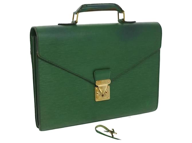LOUIS VUITTON Epi Serviette Conseiller Briefcase Green M54424 LV Auth 35406  Leather ref.785210 - Joli Closet