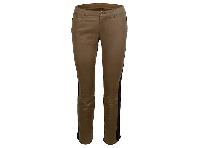 Louis Vuitton Jeans with Black Stripe Beige