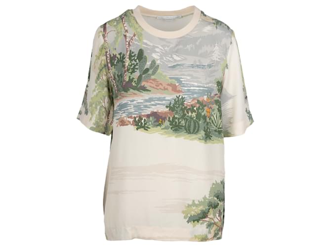 Stella Mc Cartney T-shirt Paysage Stella McCartney Viscose Blanc  ref.785299