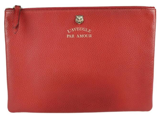 Gucci Animalier Red Leather  ref.785404