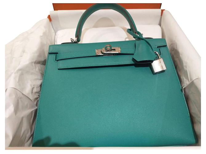 Hermès Kelly II 25 Verde Couro  ref.785471