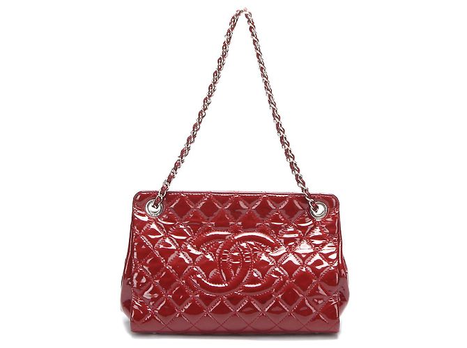 Chanel Große Einkaufstasche aus Lackleder Rot