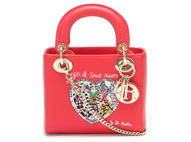 Niki de Saint Phalle Lady Dior Bag Red Leather Pony-style calfskin  ref.785521