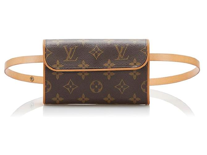 Louis Vuitton Monogram Pochette Florentine M51855 Brown Cloth  ref.785681