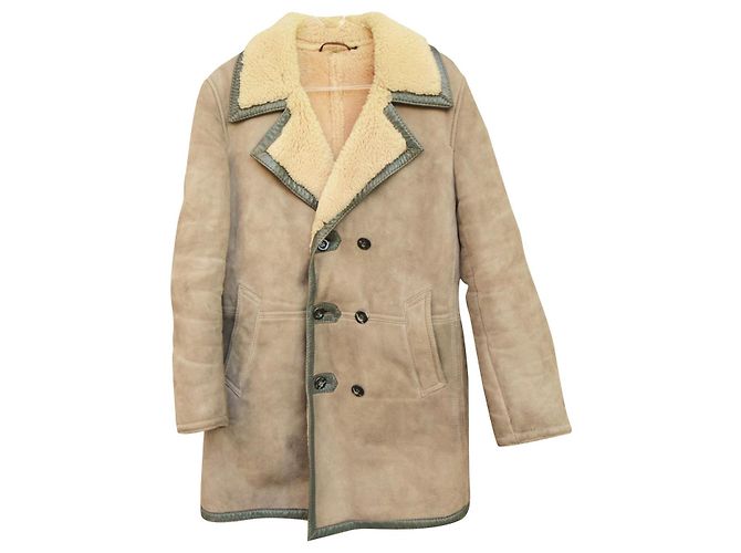 Autre Marque size S shearling peacoat Beige