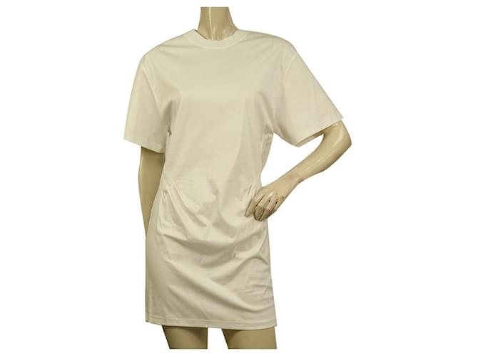 IRO White Short Sleeves Summer T-shirt Mini Dress size S Cotton  ref.786002