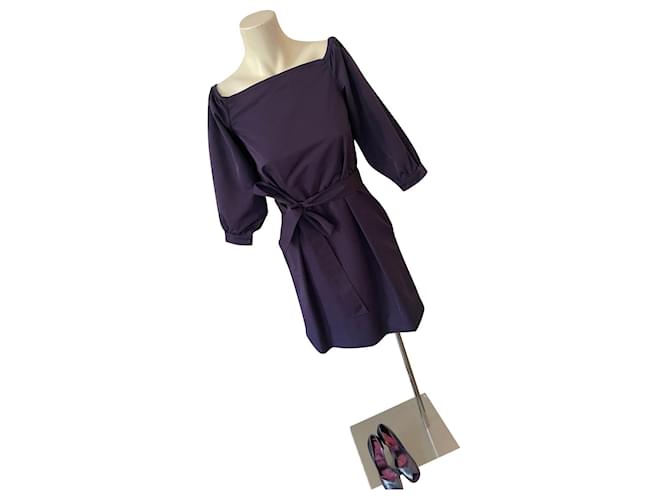 Sublime vestido "azul violeta" talla Chloé 38 poliéster y seda violeta Púrpura  ref.786157