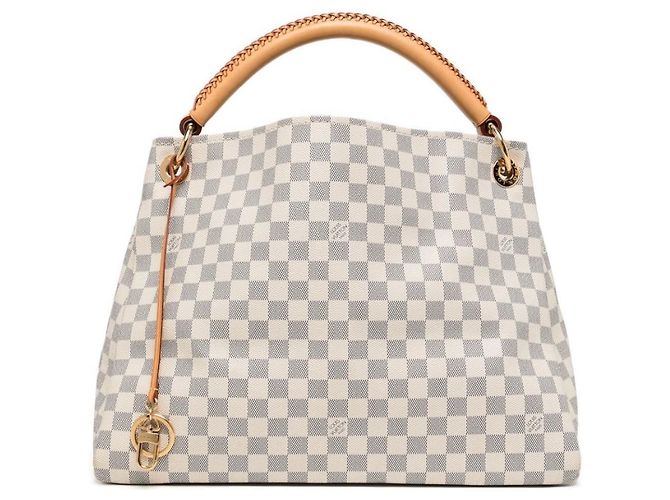 Bolsa Louis Vuitton Artsy MM Couro Branco Cinza