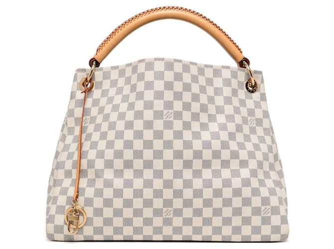 Louis Vuitton Artsy MM handbag Branco Cinza Couro  ref.786214