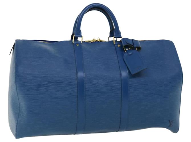 LOUIS VUITTON Boston bag M42965 Keepall50 Epi Leather blue unisex