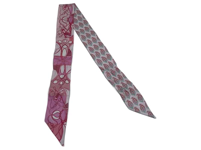 Pañuelo Estampado Hermès Rosa Seda  ref.786505