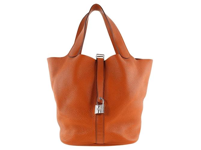 Hermès Picotin Lock Orange Leather  ref.786581