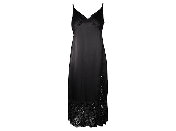 Michael Kors Black Dress with Sequined Bottom Viscose Cellulose fibre  ref.786672