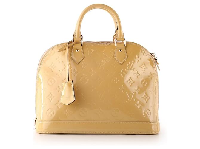 Louis Vuitton Citrine Monogram Vernis Alma PM Bag Yellow Leather Patent leather  ref.786708